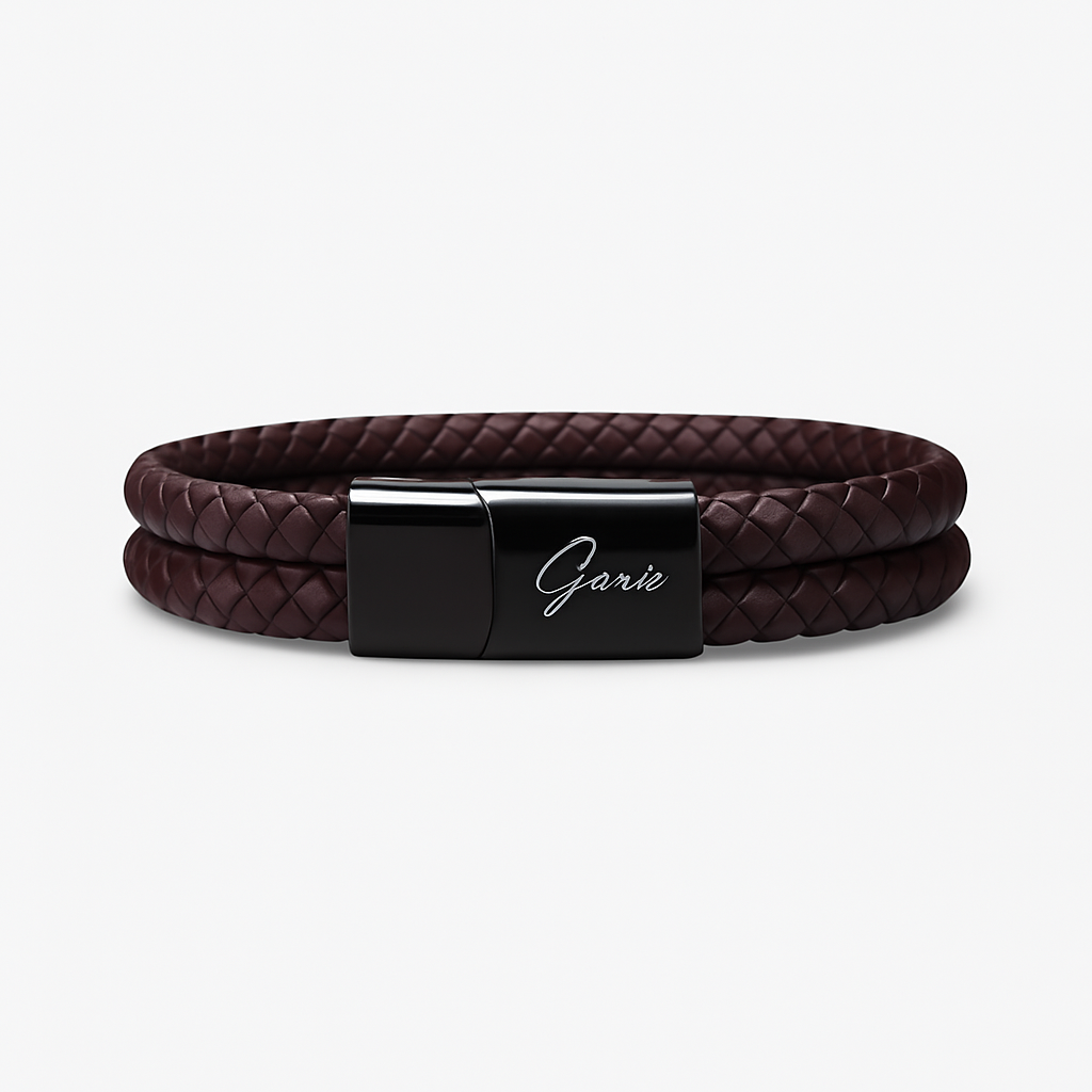 Men's Genuine Leather Double Strap Dublin Bracelet