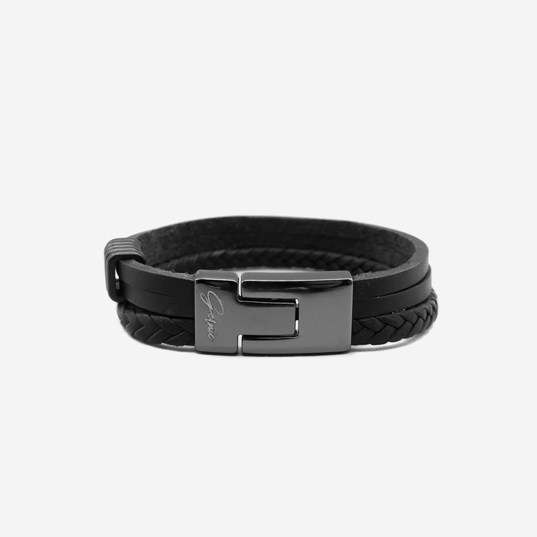 Premium Leather 3-Strap Montebello Men's Bracelet