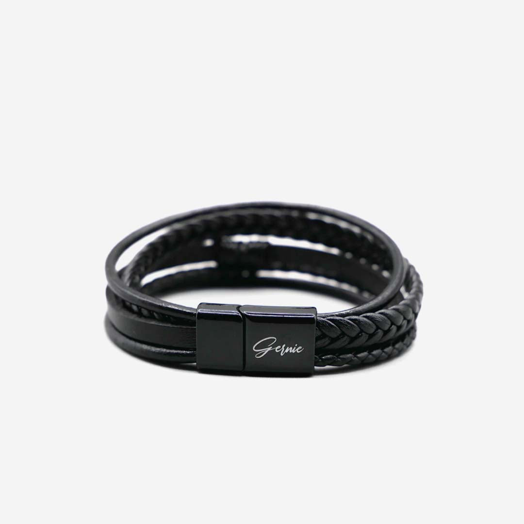 Premium Leather 5-Strap Pasadena Men's Wrap Bracelet