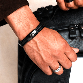 Premium Leather 5-Strap Pasadena Men's Wrap Bracelet