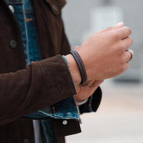 Men's Genuine Braided Leather Berkeley Bracelet