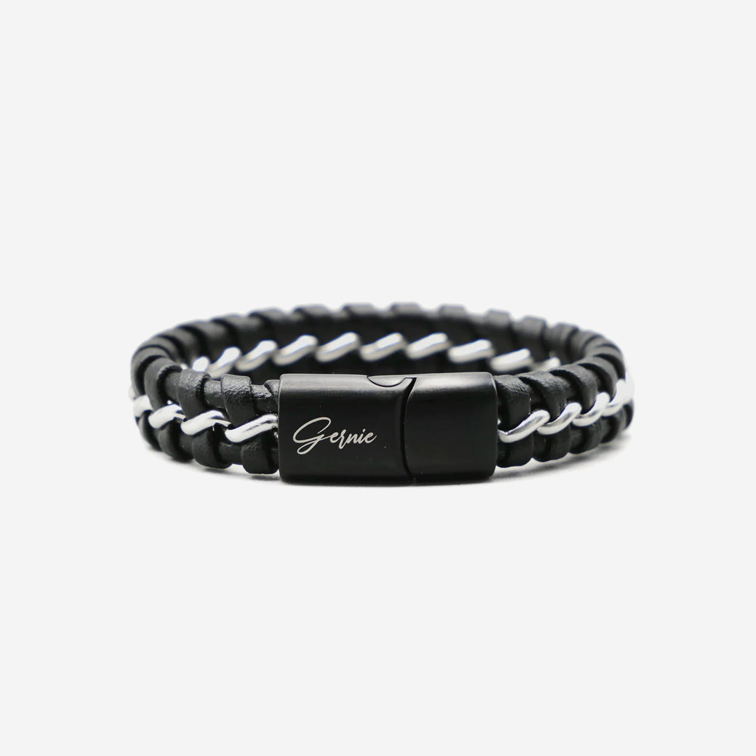 Men's Genuine Leather Braided Santa Monica Bracelet