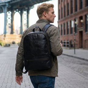 artisan ny leather backpack Black Luxury Quilted Italian Garda Leather Backpack