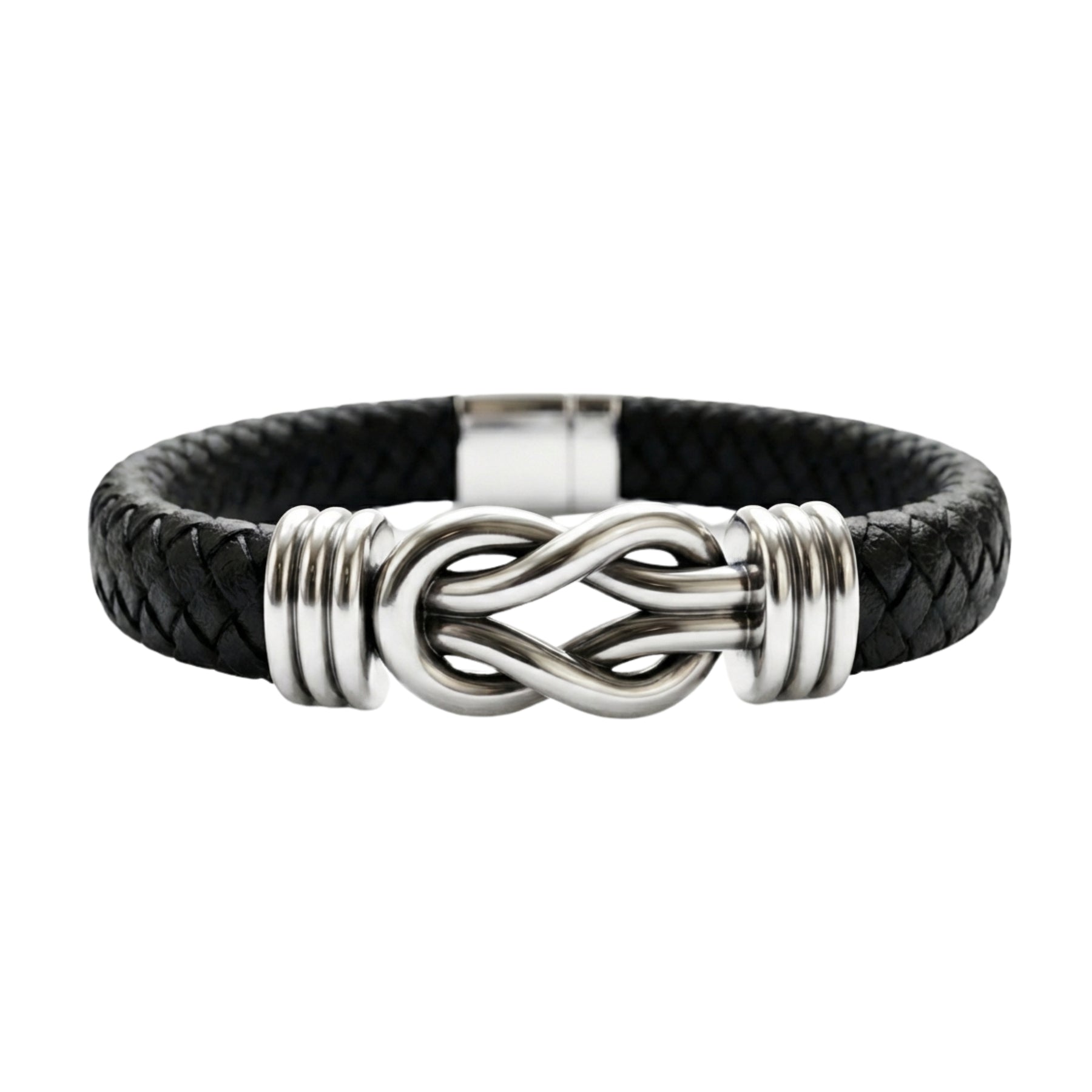 Men's Genuine Braided Leather Kensington Bracelet