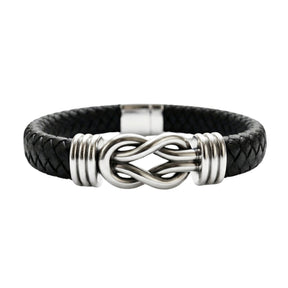 Men's Genuine Braided Leather Kensington Bracelet
