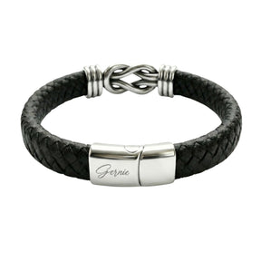 Men's Genuine Braided Leather Kensington Bracelet