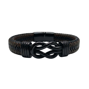 Men's Genuine Braided Leather Kensington Bracelet