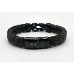 Men's Genuine Braided Leather Kensington Bracelet