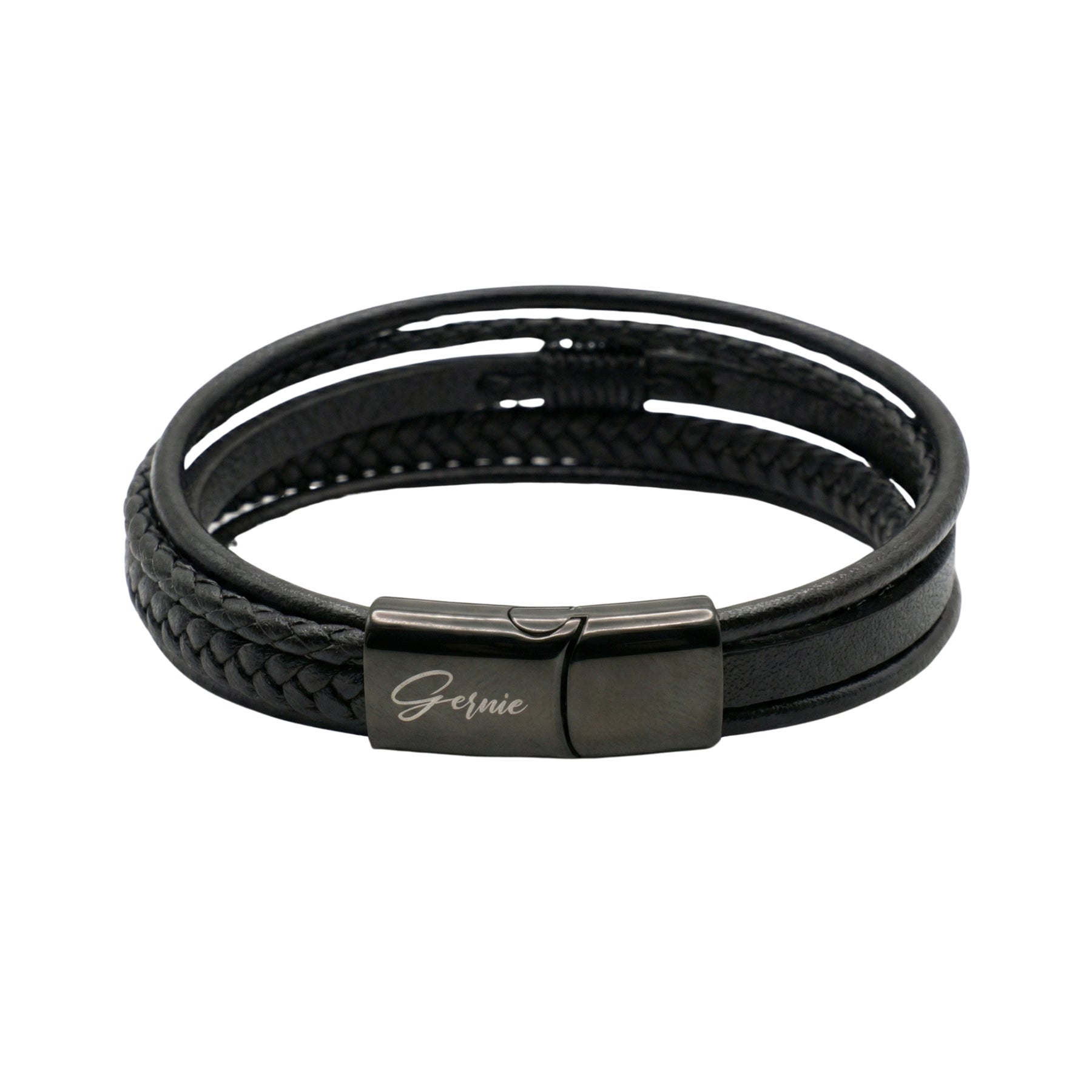Premium Leather 5-Strap Pasadena Men's Wrap Bracelet