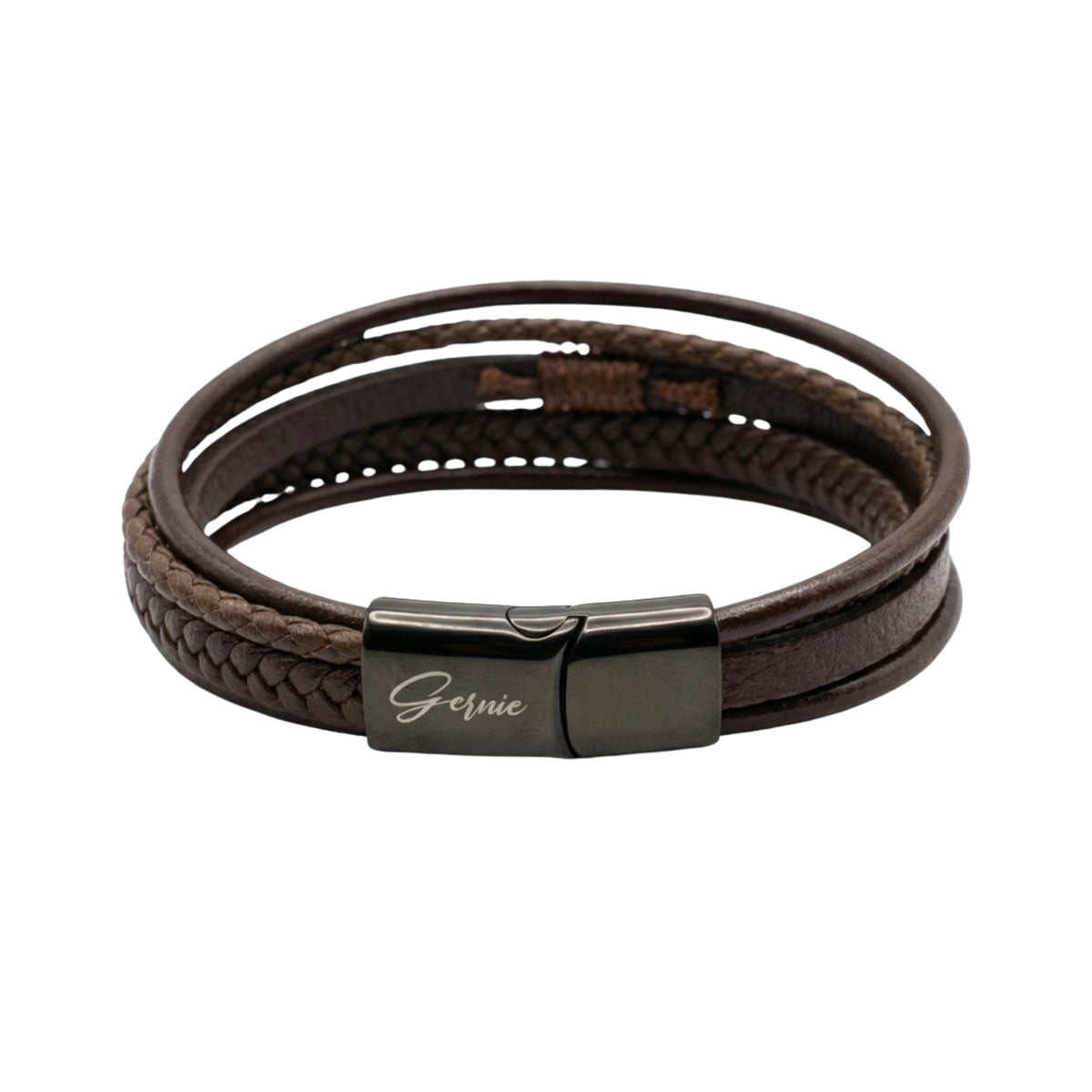 アクセサリー GARNI / Leather bracelet Men's Premium Brown Leather Wrap Bracelet - Pasadena Collection