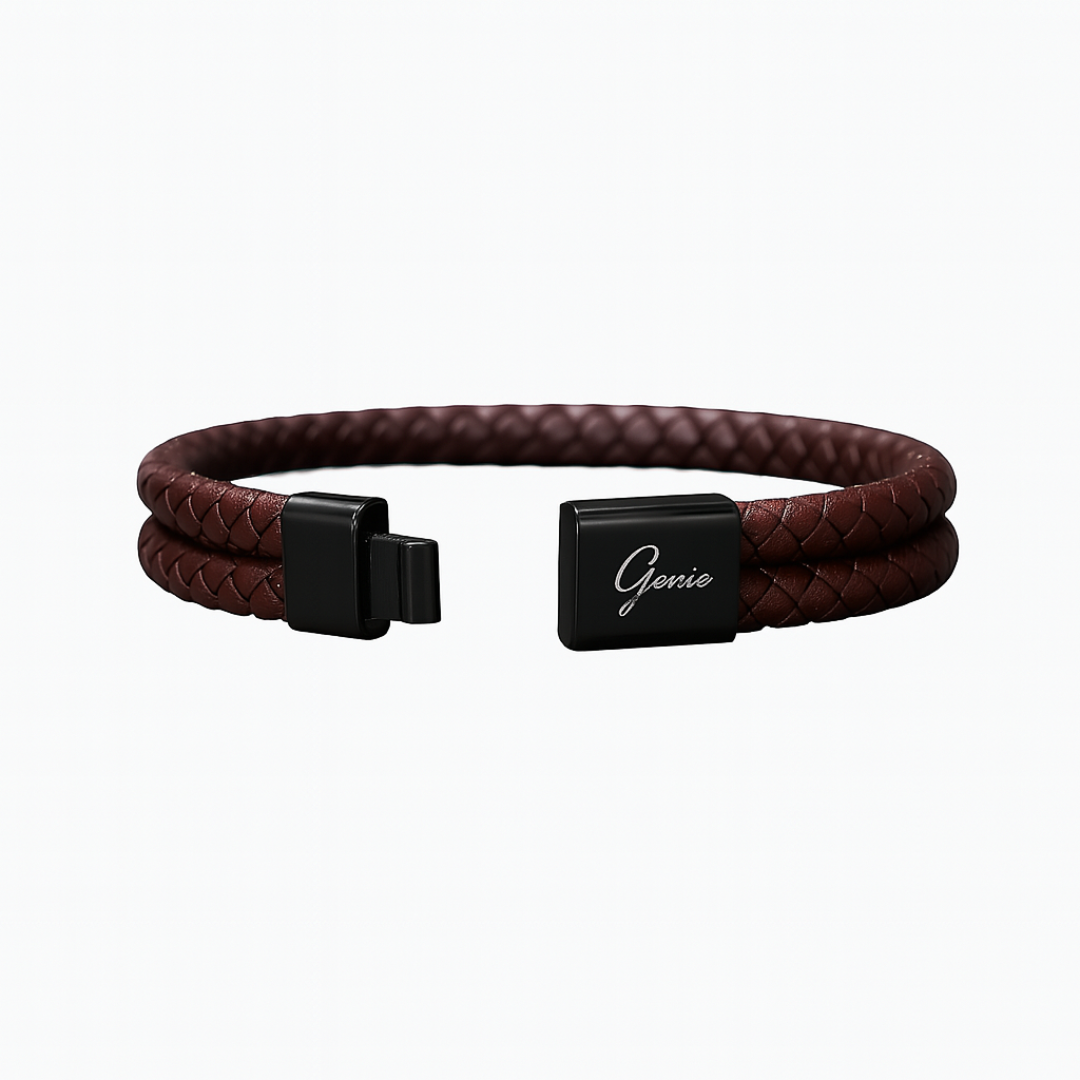 Men's Genuine Leather Double Strap Dublin Bracelet