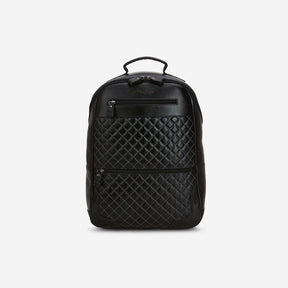 alpine swiss womens genuine leather gila backpack purse Black Luxury Quilted Italian Garda Leather Backpack