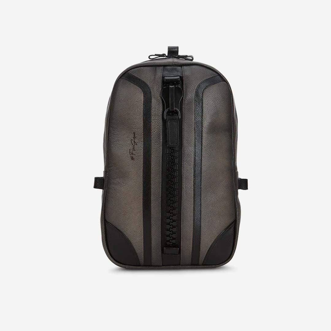 18's Leather Backpack With Suede Trim
