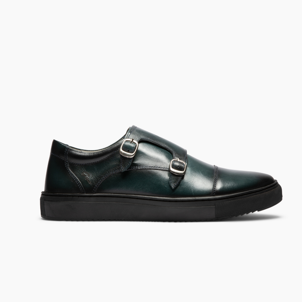 Le Yucca’s Hand Mocca Double Monk 40.5 Men's Premium Italian Leather Sneakers | Gernie NYC