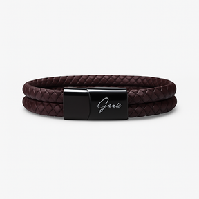 Men's Genuine Leather Double Strap Dublin Bracelet
